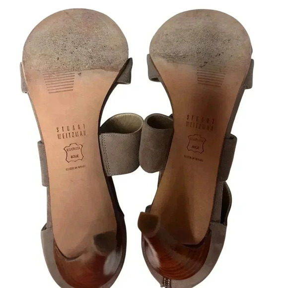 Stuart Weitzman Hug Me CrissCross Sandal Pump Suede Taupe Size 8 - Picture 10 of 11